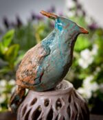 KERAMIČKA STILIZIRANA APSTRAKTNA PTICA SREĆE 222 BUL BUL - Slika 2