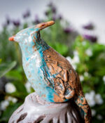 CERAMIC STYLISED ABSTRACT BIRD OF HAPPINESS HAND MODELLED IN TERRACOTTA 222 BUL BUL