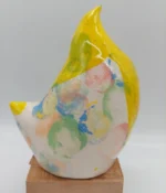 CERAMIC STYLIZED ABSTRACT BIRD OF HAPPINESS HAND MODELLED AND PAINTED No 254- FELICIA