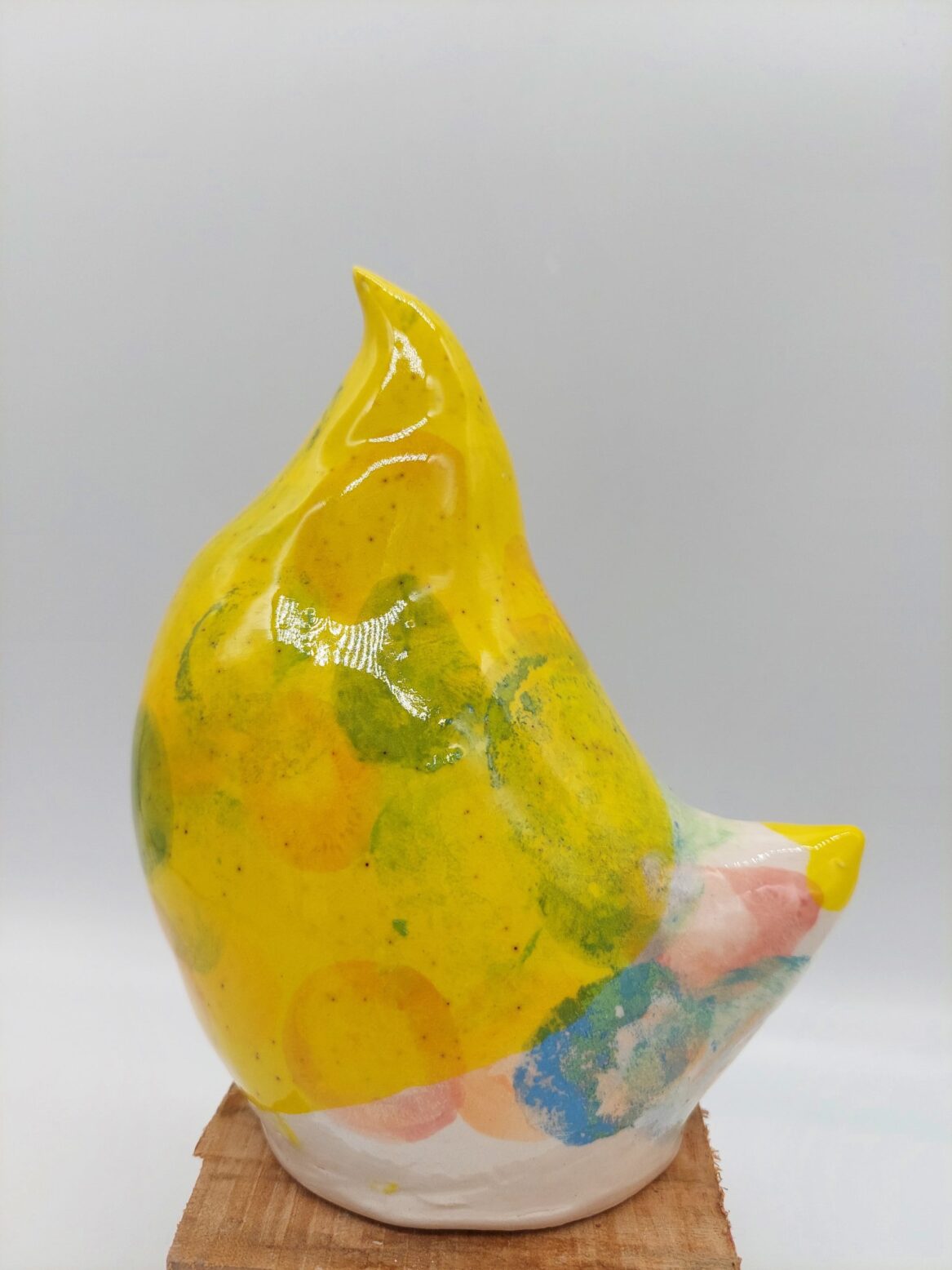 CERAMIC STYLIZED ABSTRACT BIRD OF HAPPINESS HAND MODELLED AND PAINTED No 254- FELICIA - Image 2
