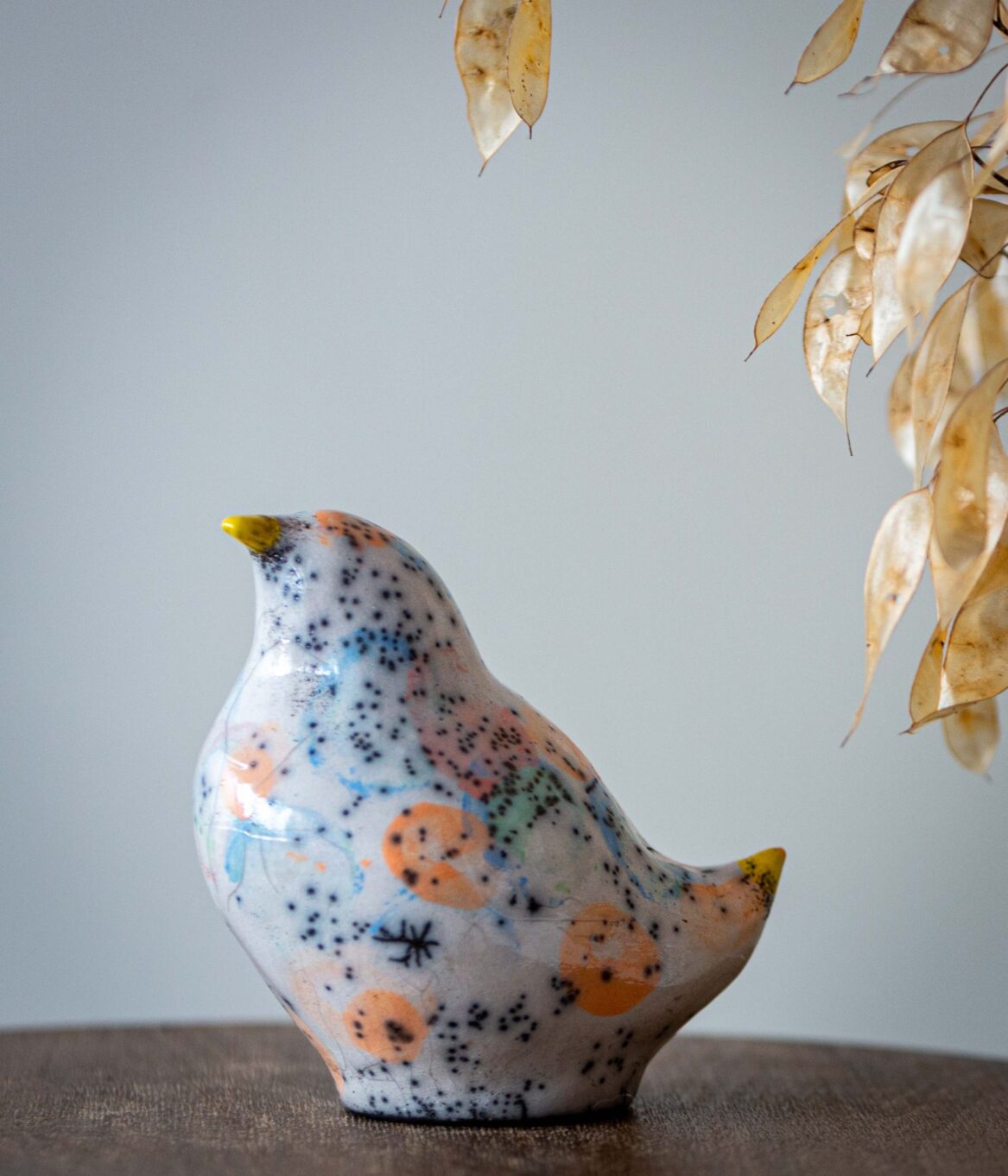CERAMIC STYLIZED ABSTRACT BIRD OF HAPPINESS HAND MODELLED AND RAKU FIRED 253- AMELIA - Image 2