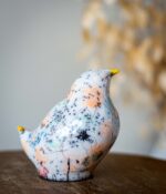 CERAMIC STYLIZED ABSTRACT BIRD OF HAPPINESS HAND MODELLED AND RAKU FIRED 253- AMELIA