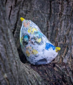 CERAMIC STYLIZED ABSTRACT BIRD OF HAPPINESS HAND MODELLED AND RAKU FIRED No 282-ISLA - Image 6