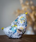CERAMIC STYLIZED ABSTRACT BIRD OF HAPPINESS HAND MODELLED AND RAKU FIRED No 282-ISLA - Image 3