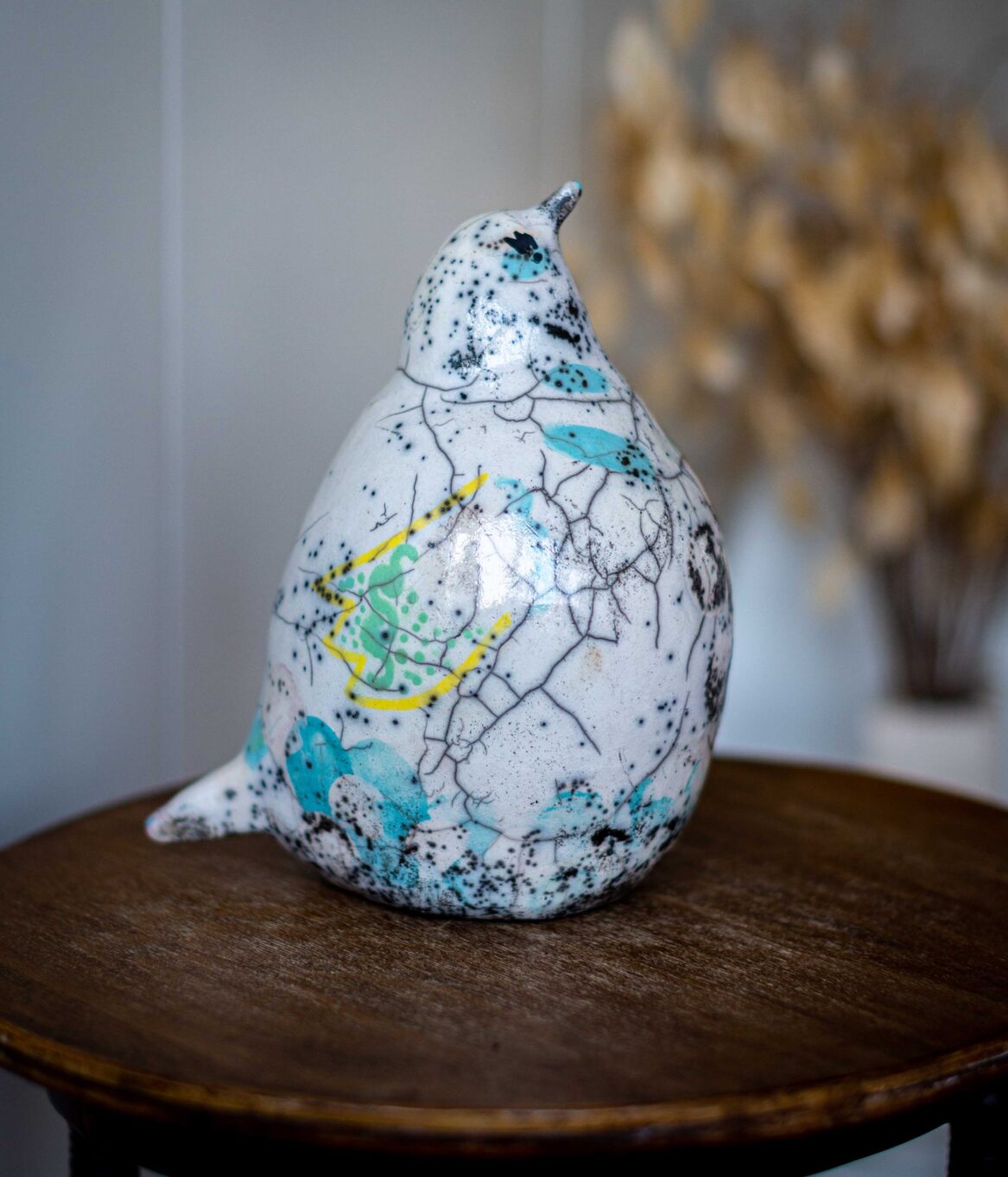 CERAMIC STYLIZED RAKU FIRED ABSTRACT BIRD OF HAPPINESS no 296 GLORIA - Image 5